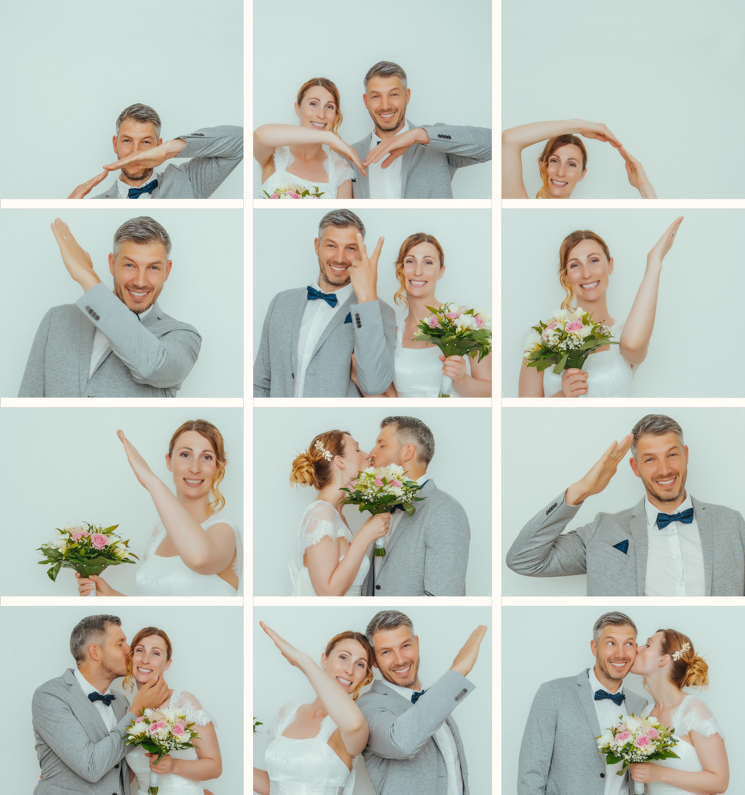 bride and groom in wedding attire dancing